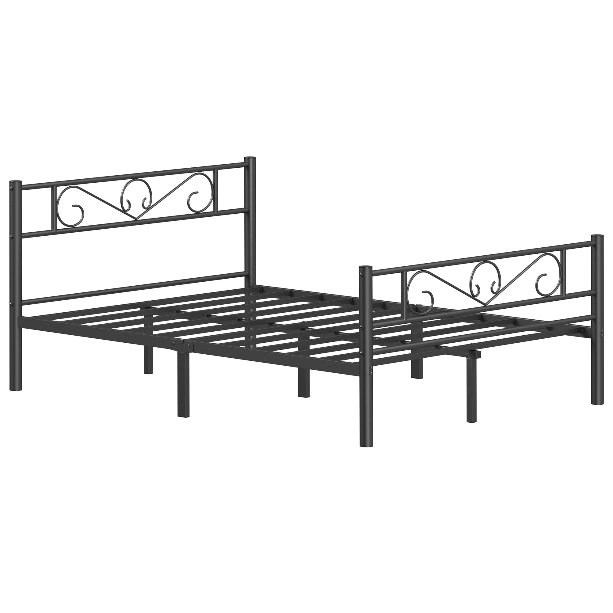 Metalen Tweepersoons Bedframe 140x200 cm – Stevig Staal, Industrieel Design, Zwart