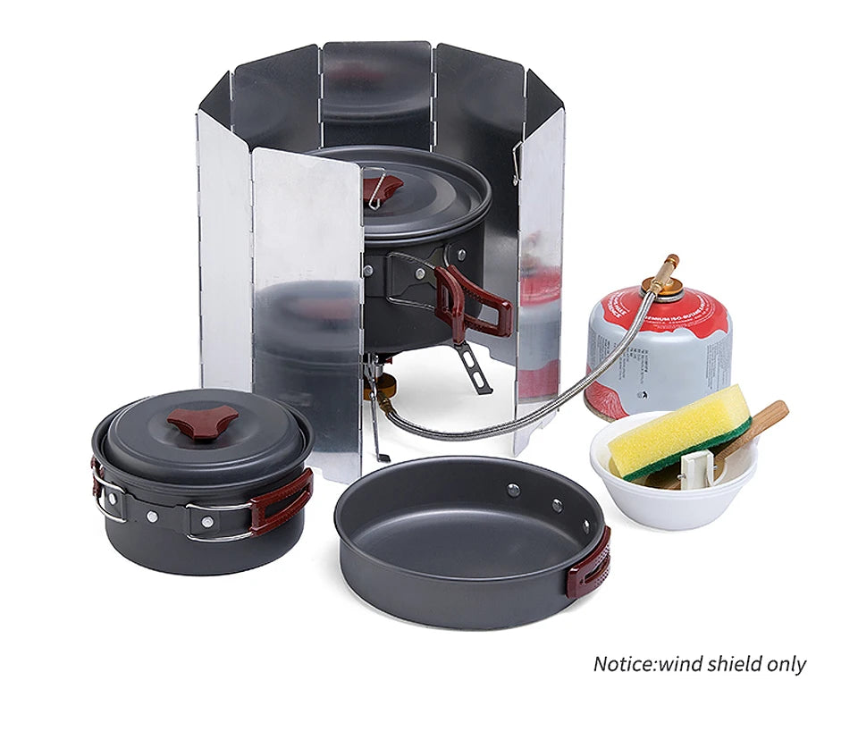 Ultralicht Opvouwbaar Windscherm 10‑Platen – Compact & Sterk Voor Camping & Outdoor Koken