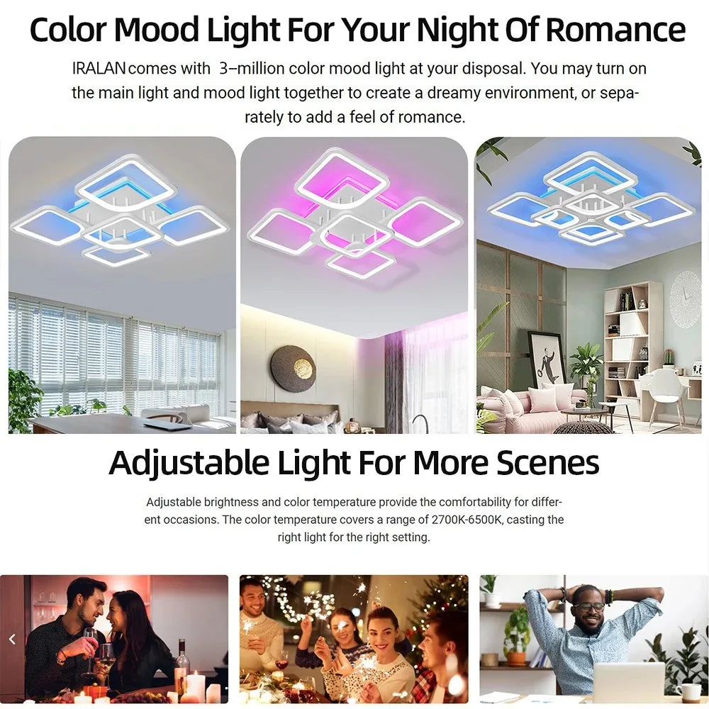 Slimme Vierkante LED Plafondlamp – Dimbare Minimalistische Plafondverlichting met Afstandsbediening & App