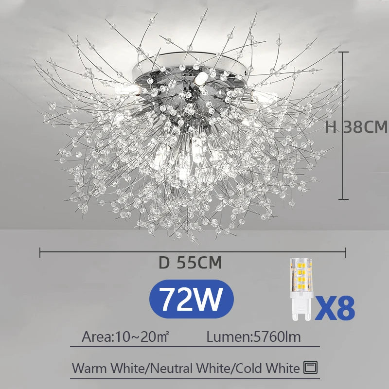 Luxe LED Paardenbloem Plafondlamp – Dimbare Kroonluchter met Afstandsbediening en 3 Lichtkleuren