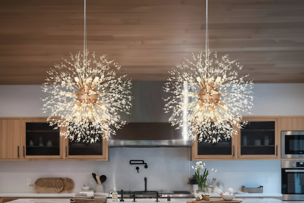 Moderne LED Paardenbloem Hanglamp – Luxe Kristallen Kroonluchter voor Woonkamer & Eetkamer