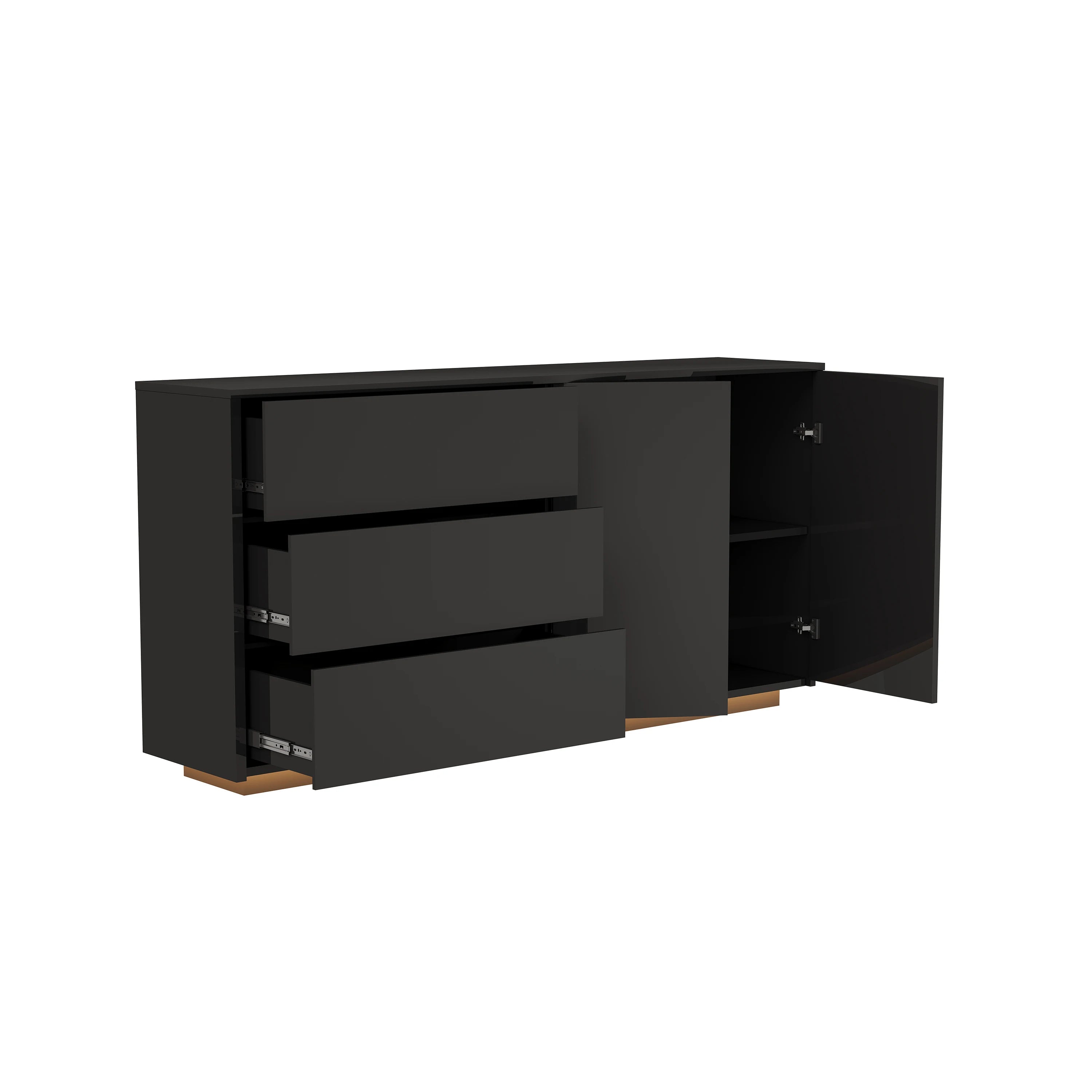 Hoogglans Buffetkast met LED Verlichting – Modern Dressoir met Opbergruimte