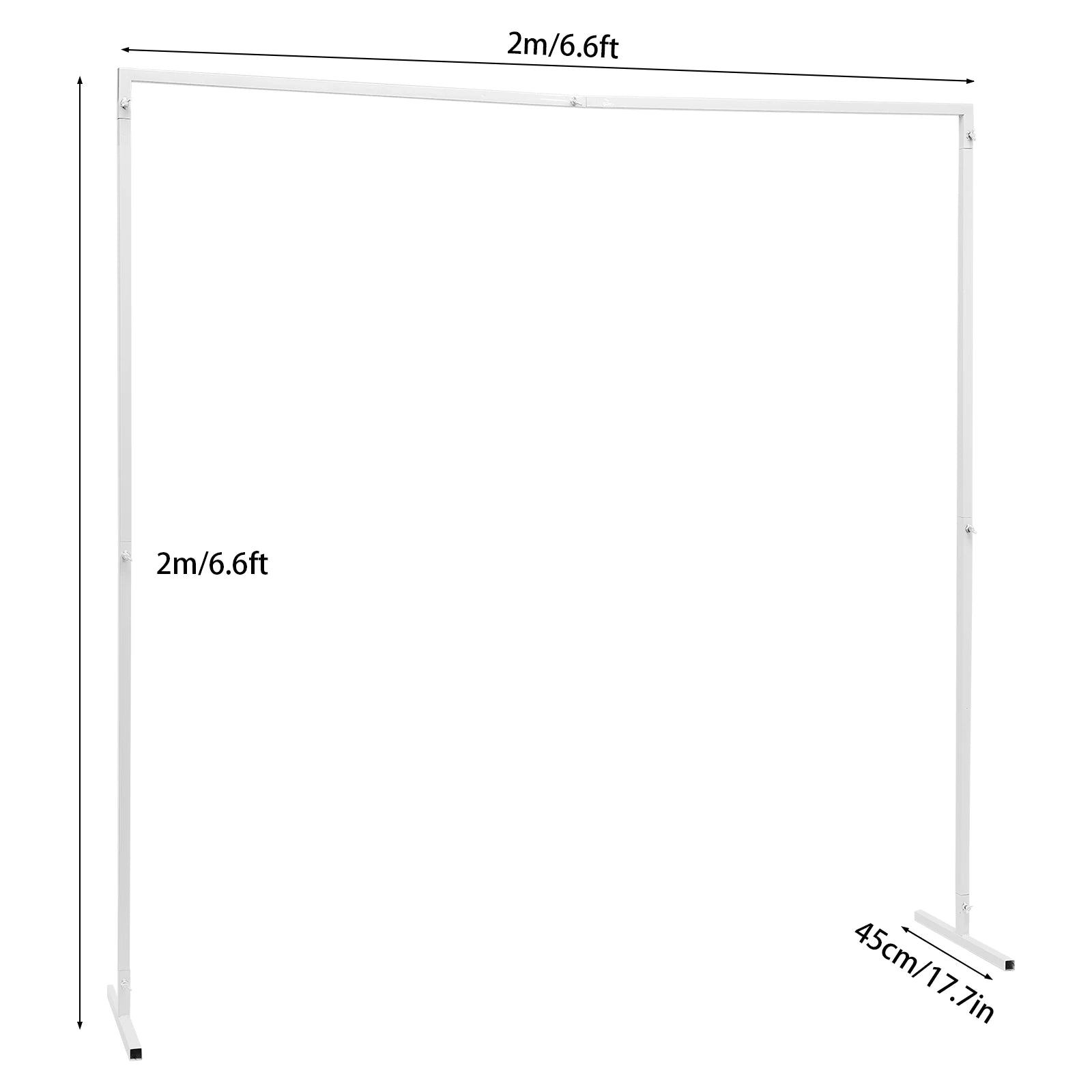 Verstelbare Bruiloft Boog Standaard 2x2m – Wit Metalen Frame voor Feestdecoratie, Bruiloften en Fotoshoots