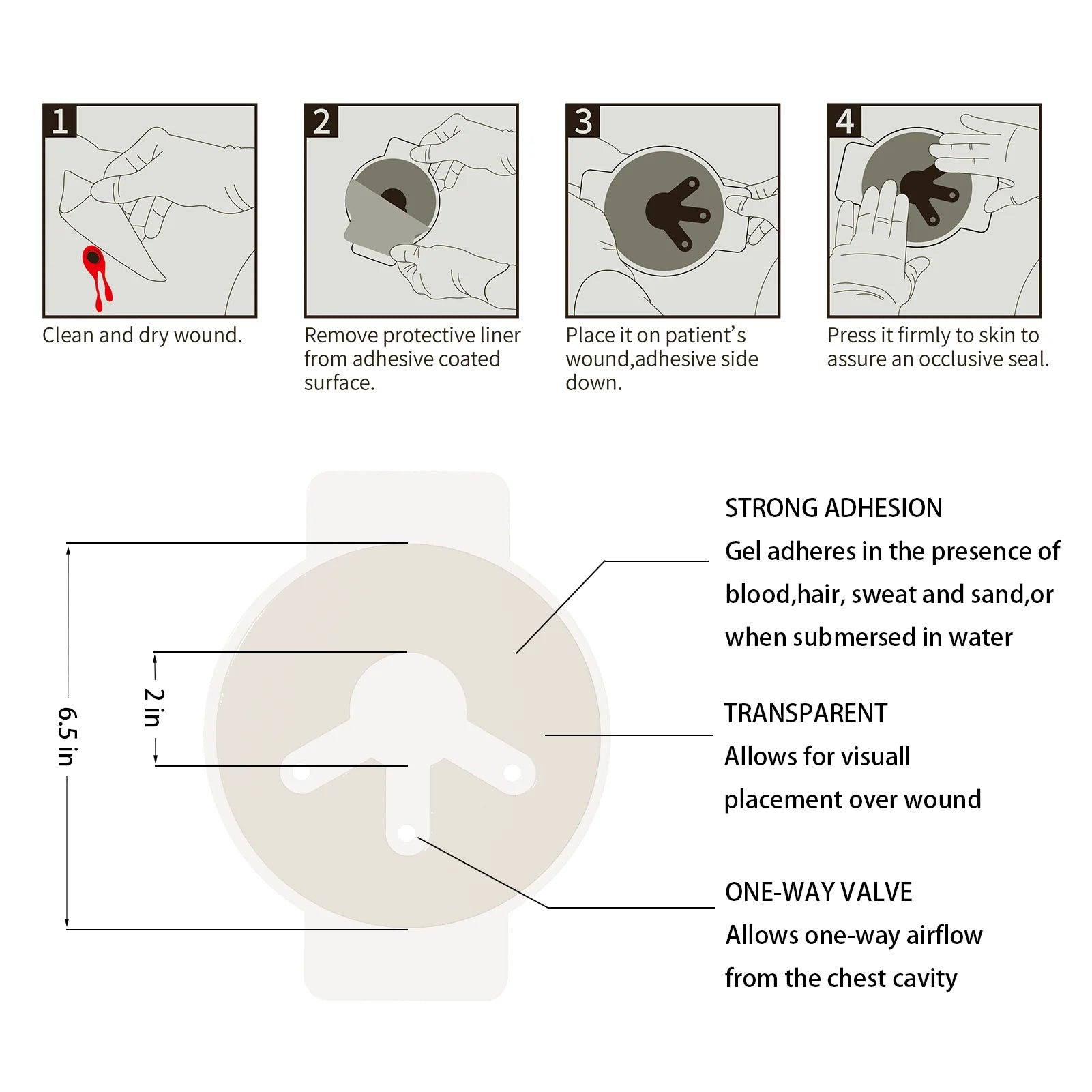 Tactische Ventilatie Borstseal voor Traumazorg – Pneumothorax Eerste Hulp