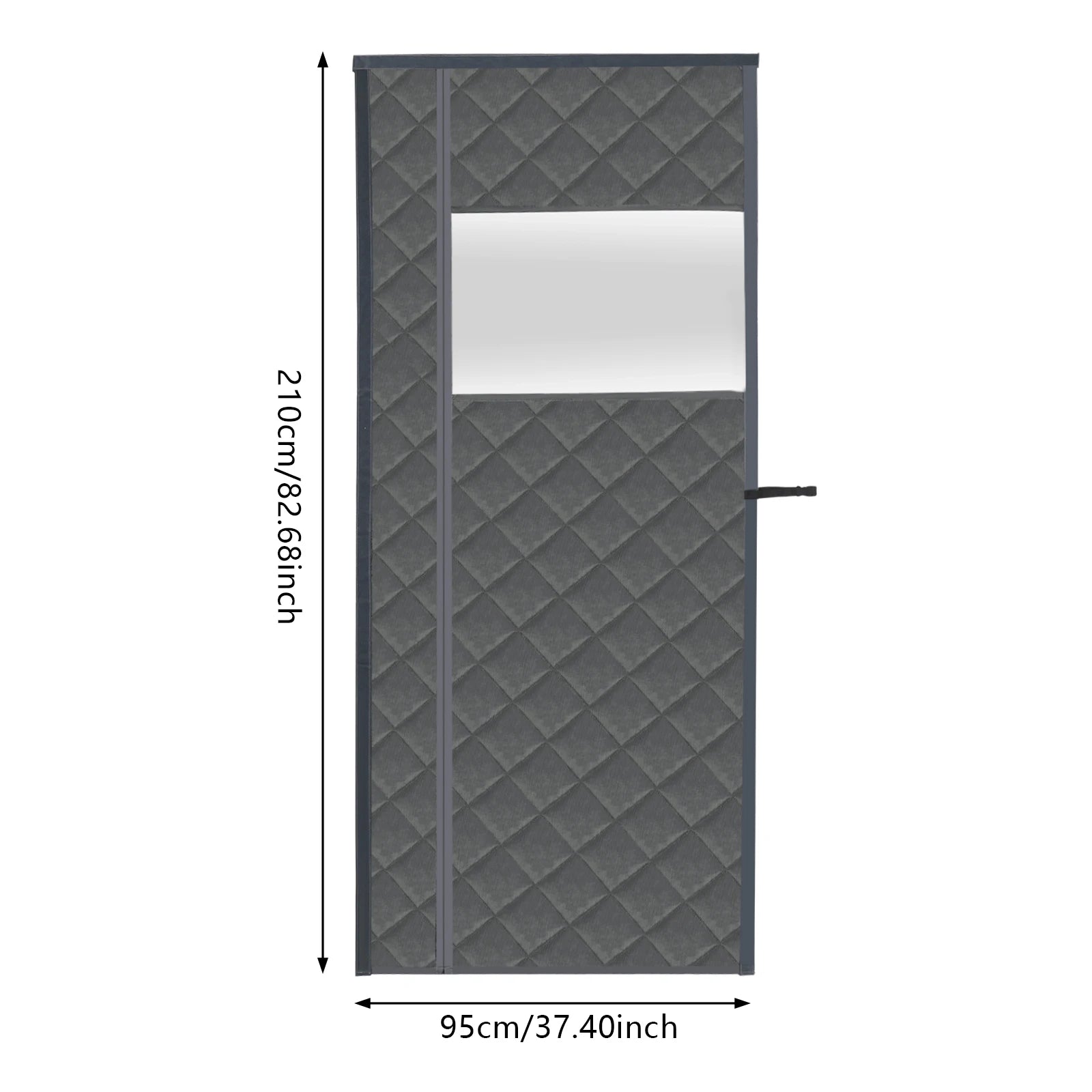 Thermisch Isolerend Magnetisch Deurgordijn – 95×210 cm Zwart/Grijs