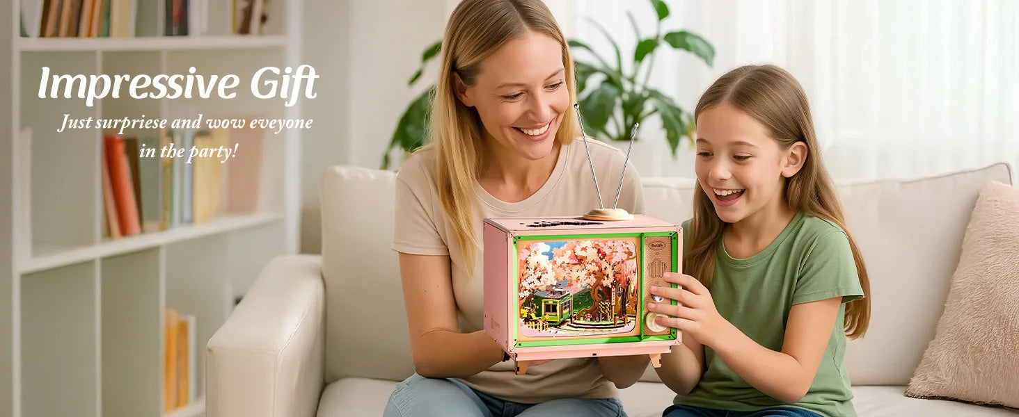 3D Houten Muziekdoos Sakura – DIY Puzzel met LED Licht – Creatief Knutselpakket voor Kinderen en Volwassenen