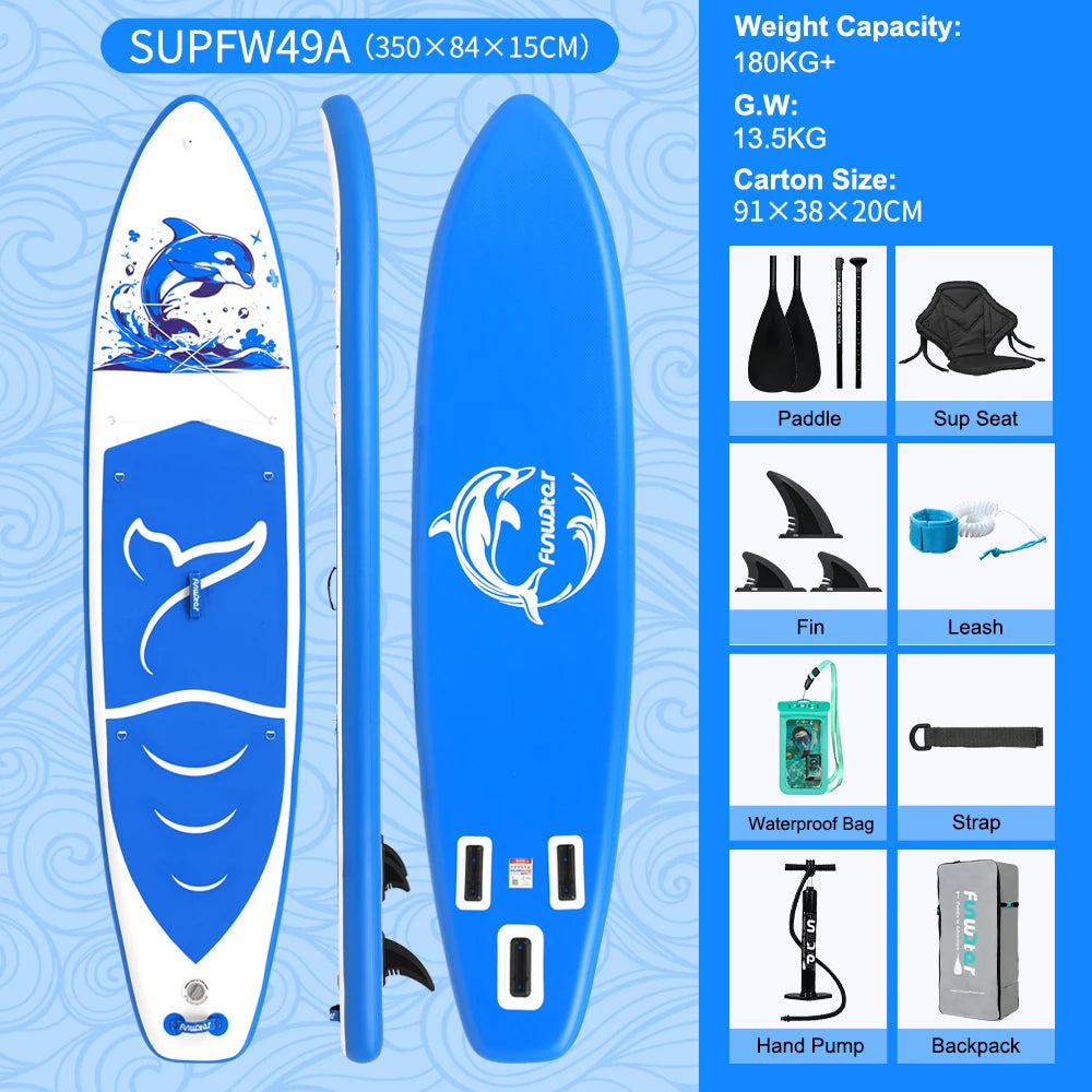 Opblaasbaar SUP Board 11'6" – Koi Paddle Board met Accessoires – Stand Up Paddle Surfboard voor Volwassenen