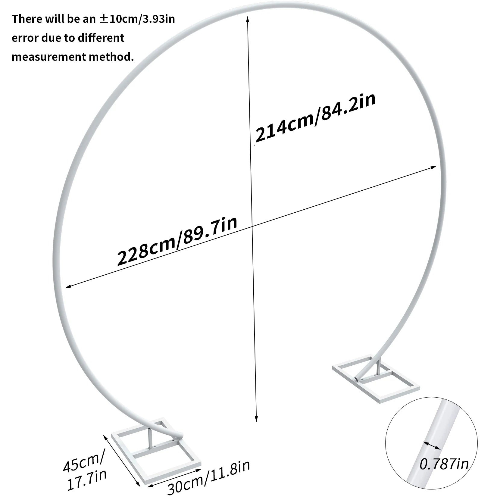 Ronde Bruiloftsboog Cirkel Frame – Metalen Backdrop Standaard voor Bruiloft, Ballonnen en Bloemen Decoratie