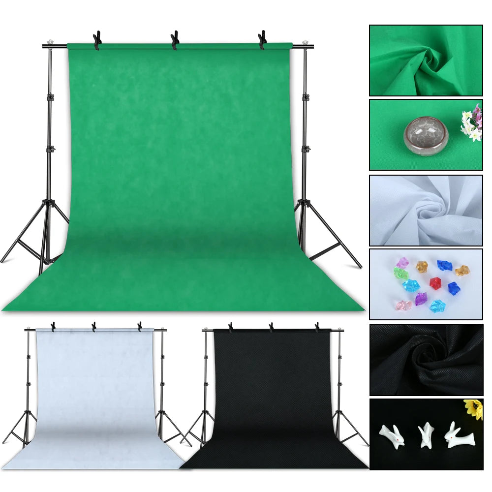 Fotografie Reflector Set 2,6x3M – 5-in-1 Softbox, Paraplu’s, Achtergrondstandaard en LED Studioverlichting voor Professionele Foto’s