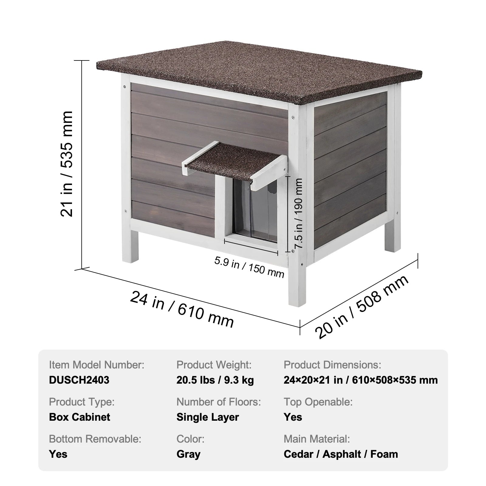 Geïsoleerd Buiten Kattenhuis Hout – Weerbestendig Kattenhok met Dak en PVC Deur – Winterproof Kattenverblijf voor Buiten