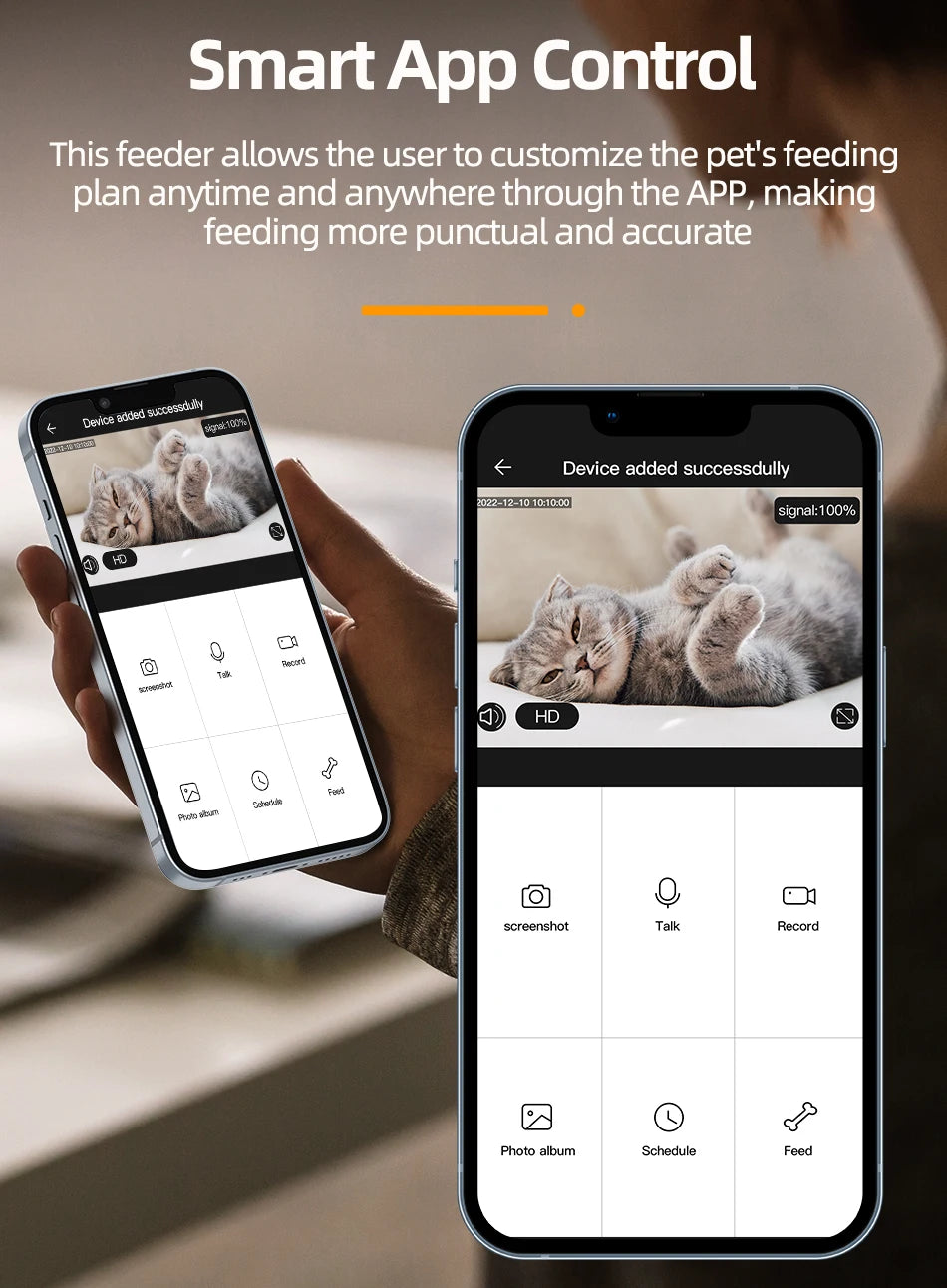 Automatische Kattenvoerautomaat met Camera en Stemfunctie – Slimme Voerdispenser voor Katten en Honden met App & Timer