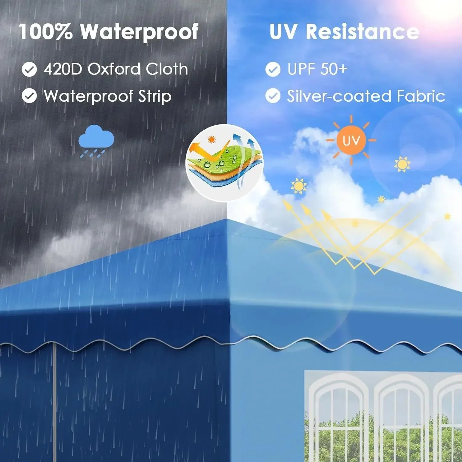 Pop up Canopy with Sidewalls,Outdoor Winter Gazebo, 10'X10'(3X3M) Party Tent, Adjustable Leg Heights, Windows, Wheeled Carry Bag