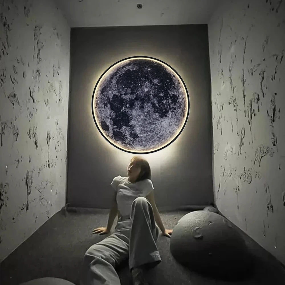 Moderne LED Maan Wandlamp met Afstandsbediening – Dimbare Wandverlichting voor Slaapkamer, Woonkamer & Hal
