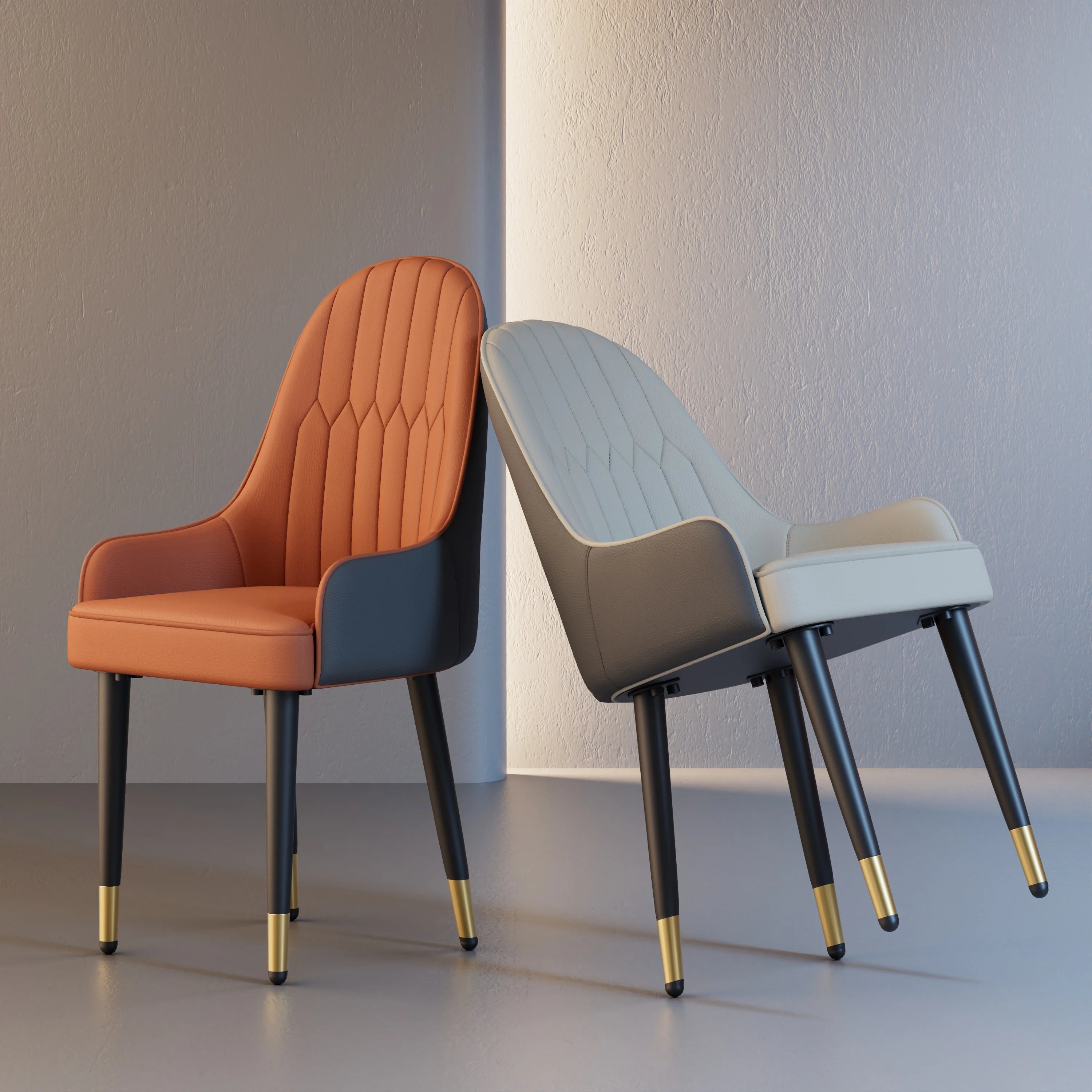 Luxe Eetkamerstoelen Set van 2 – Microvezel Leren Stoelen met Houten Poten | Moderne Gestoffeerde Dining Chairs
