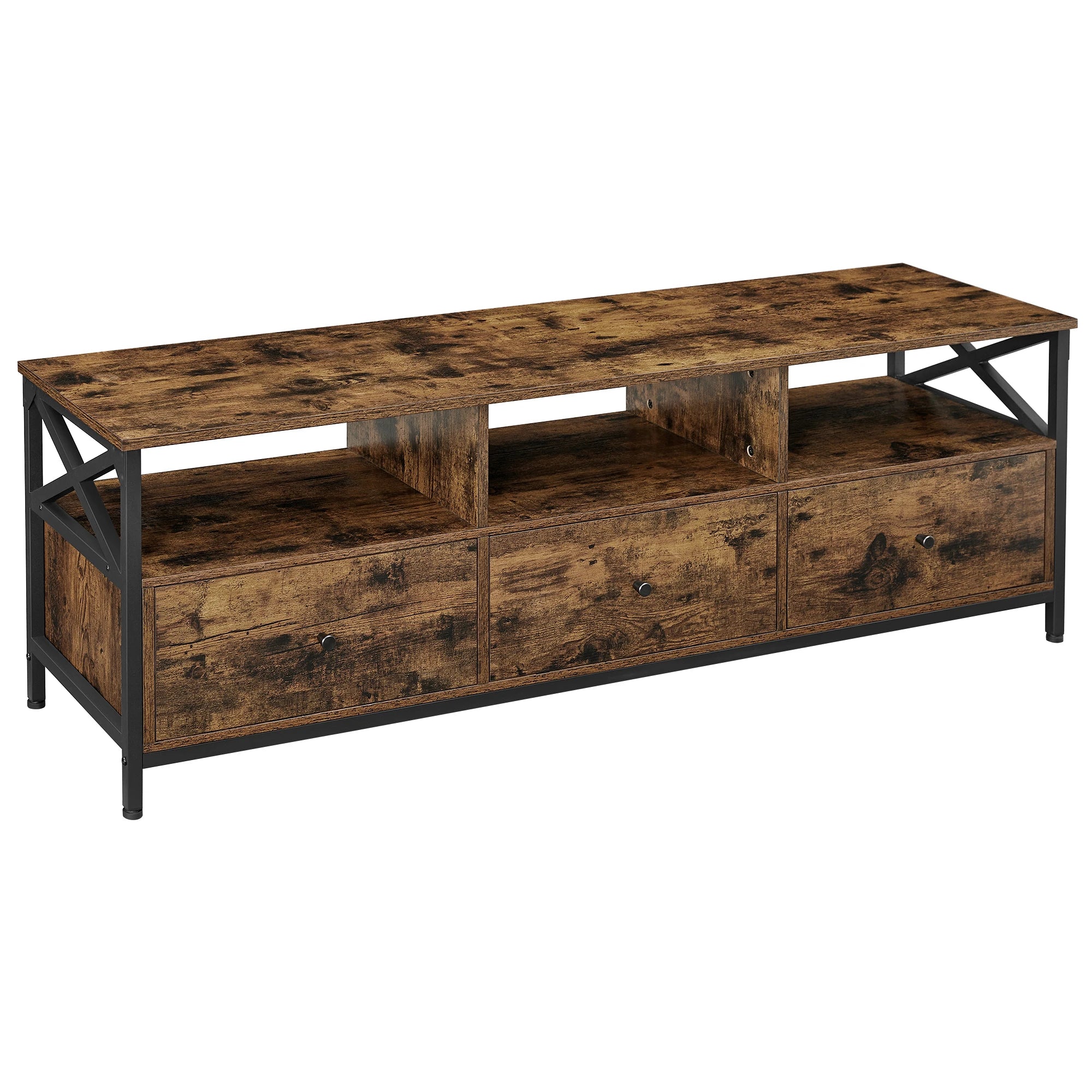 Lowboard / TV-Meubel 147 cm – Dressoir met 3 Laden en Stalen Frame