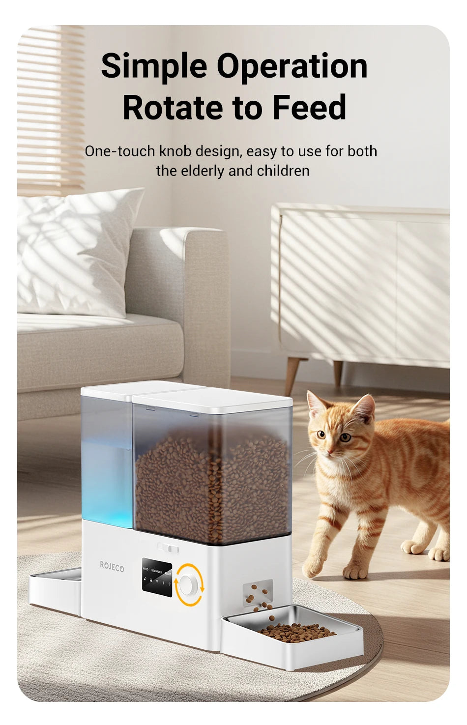 Automatische Voerbak met Waterfontein en WIFI App – 8,5L Slimme Voerdispenser voor Katten en Honden – Programmeerbaar & Op Afstand Bedienbaar
