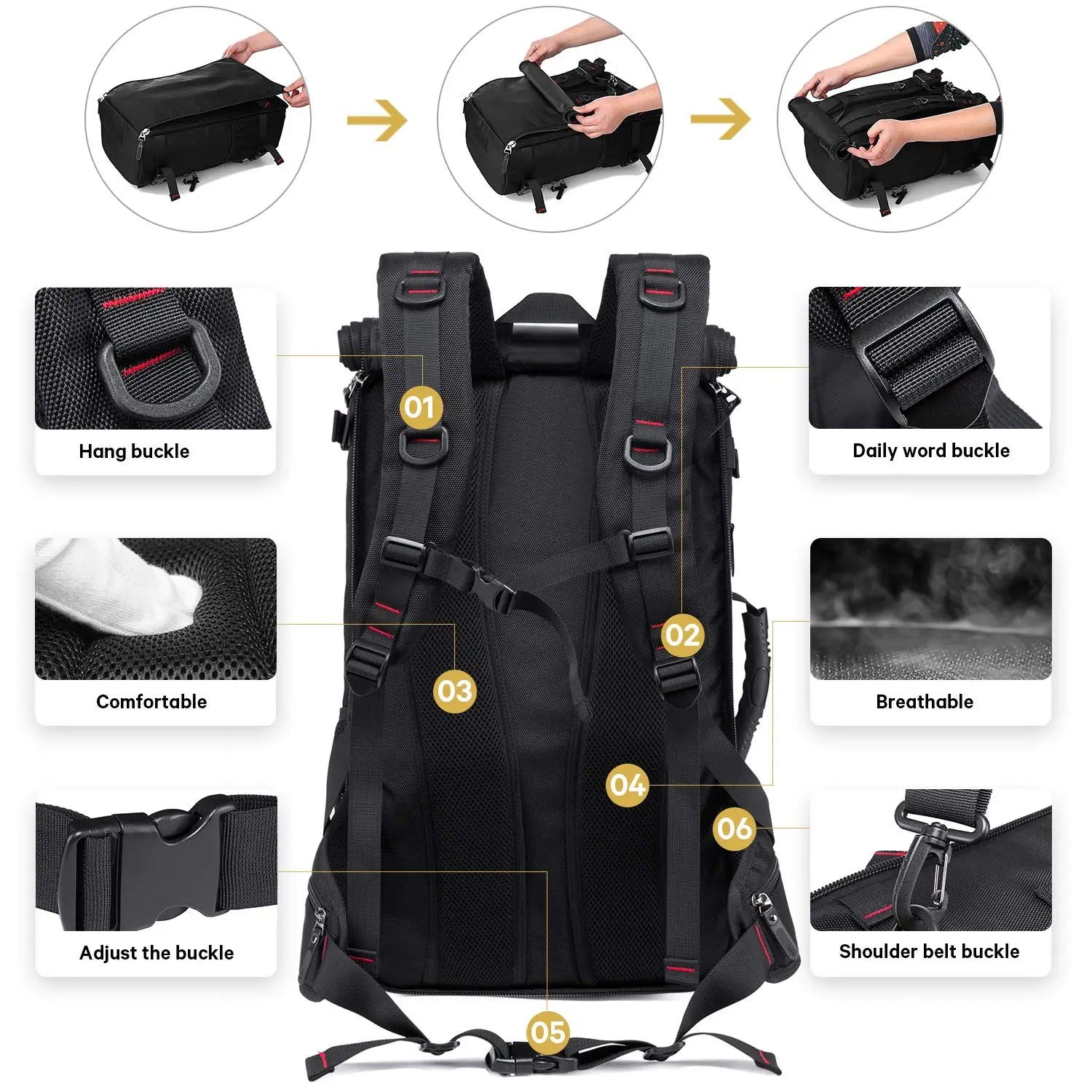 Waterproof Comfort & Functional Oxford Reisrugzak – 20‑35L Outdoor & Travel Backpack