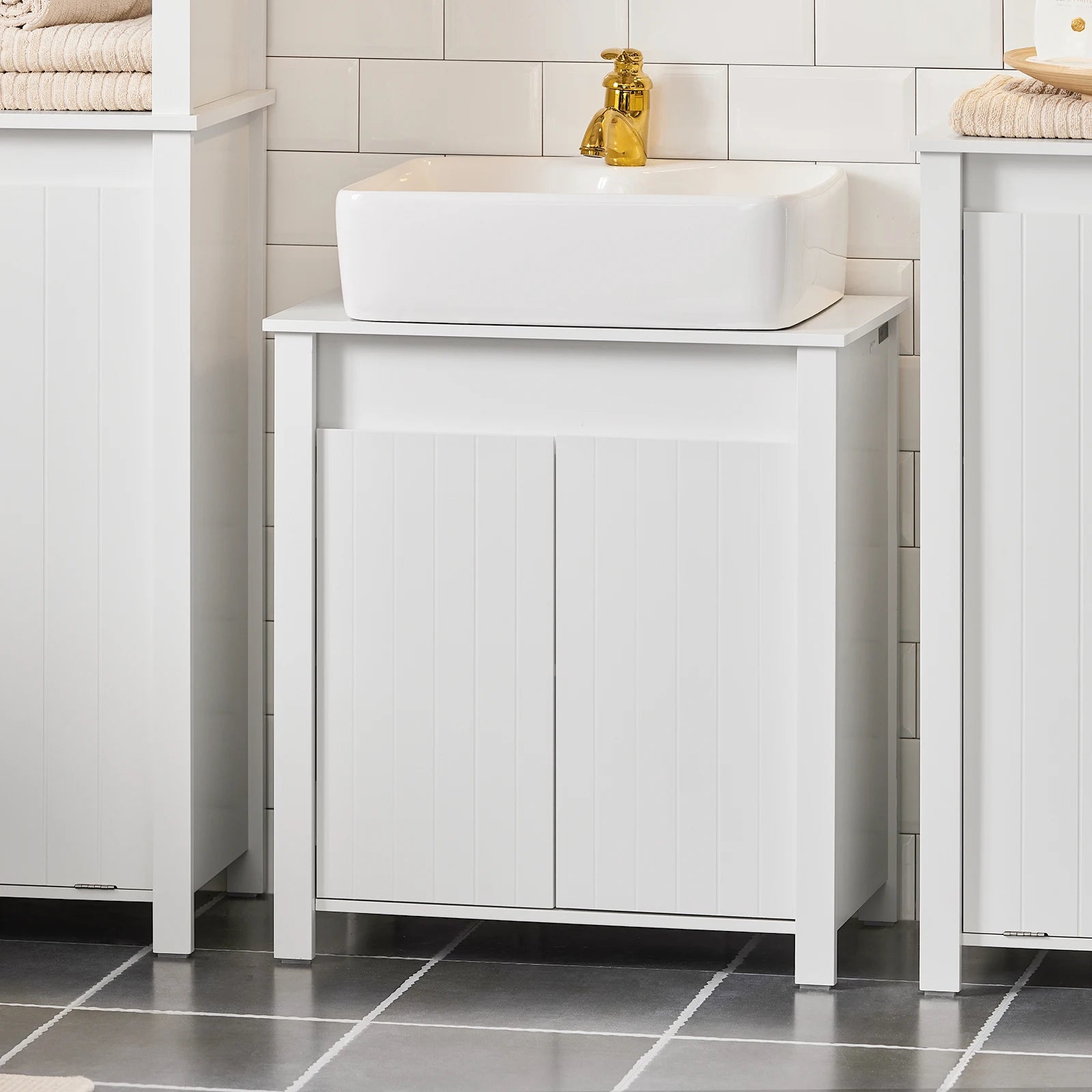 Wastafelonderkast Badkamermeubel 60 cm – Compact en Functioneel Badkamerkastje