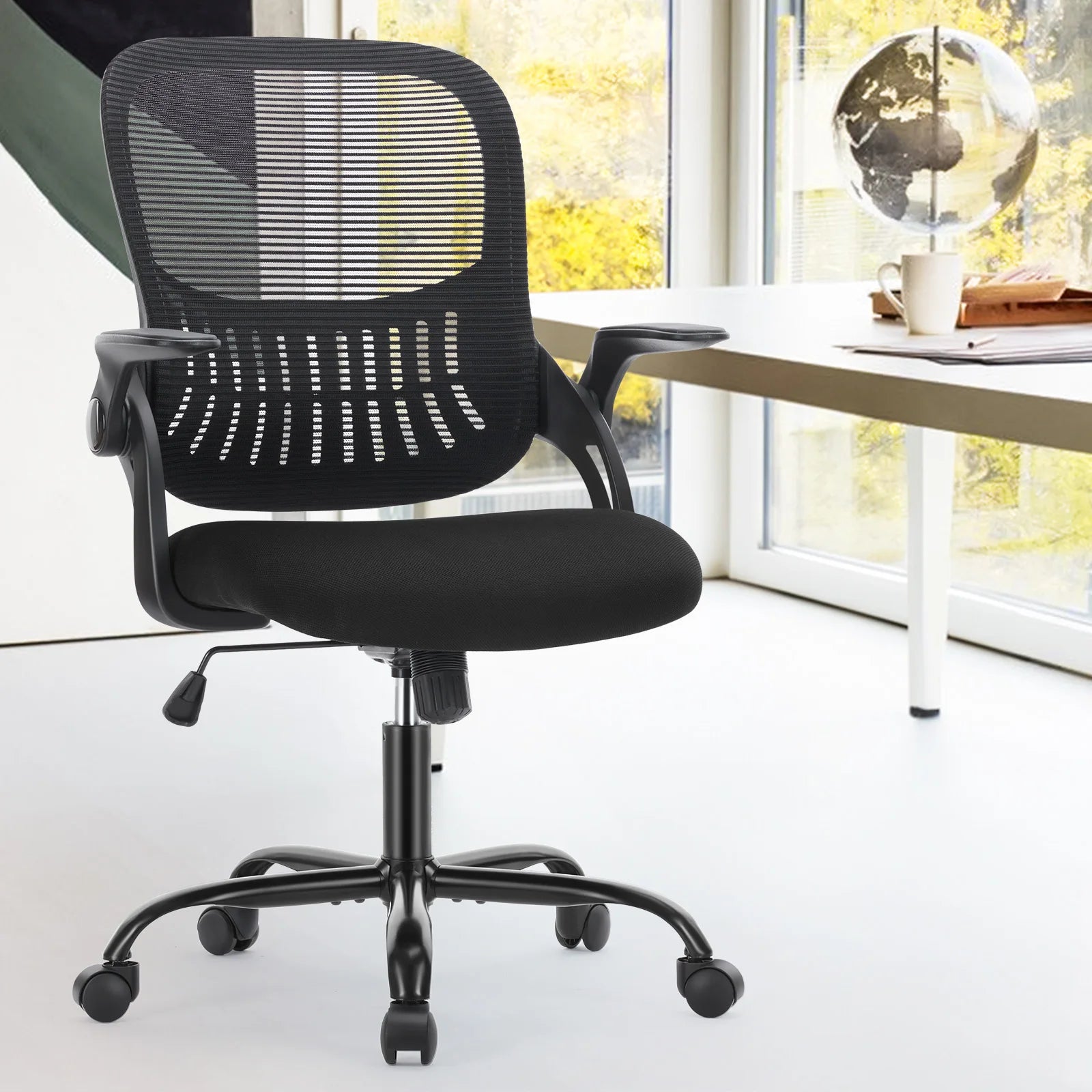 Ergonomische Mesh Bureaustoel – Comfortabele Kantelbare Bureaustoel met Lendensteun en Wielen