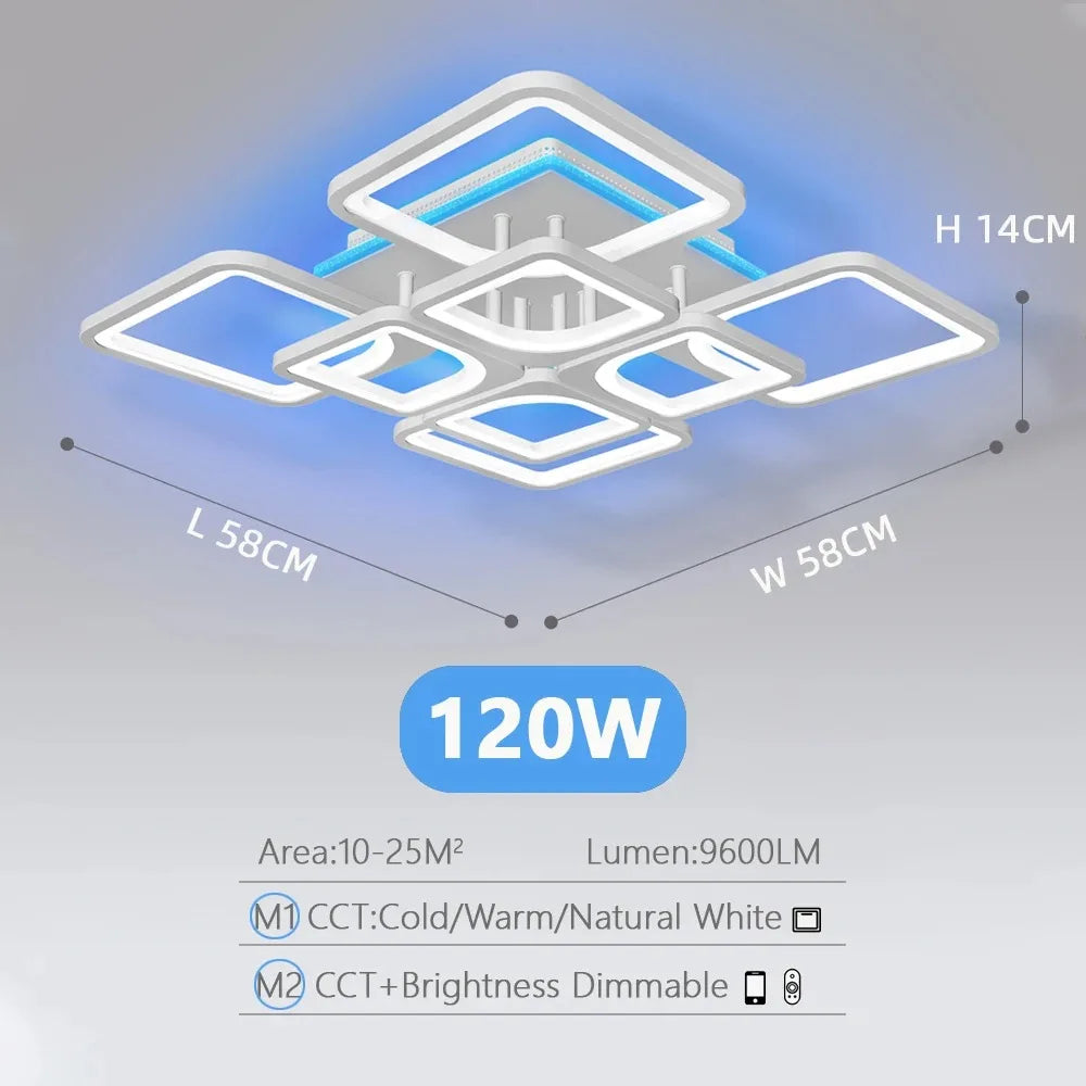 Slimme Vierkante LED Plafondlamp – Dimbare Minimalistische Plafondverlichting met Afstandsbediening & App