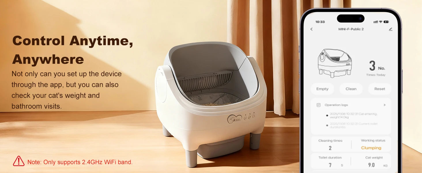 Automatische Kattenbak Zelfreinigend – Open-Top Kattenbak met App Bediening, Grote Capaciteit, Smart Litter Box met 2.4G WiFi