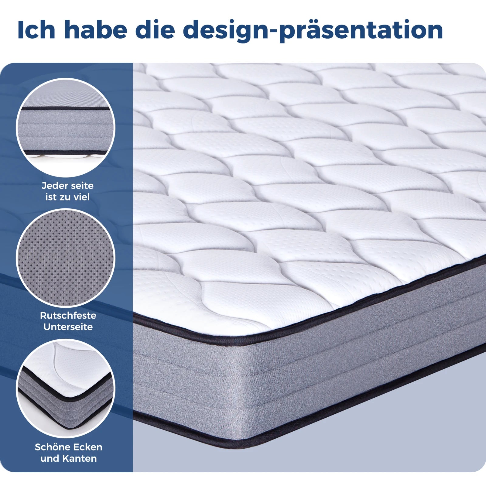 Pocketveringmatras 90x200 cm – 7‑zones H3 – Ergonomische ondersteuning & comfort