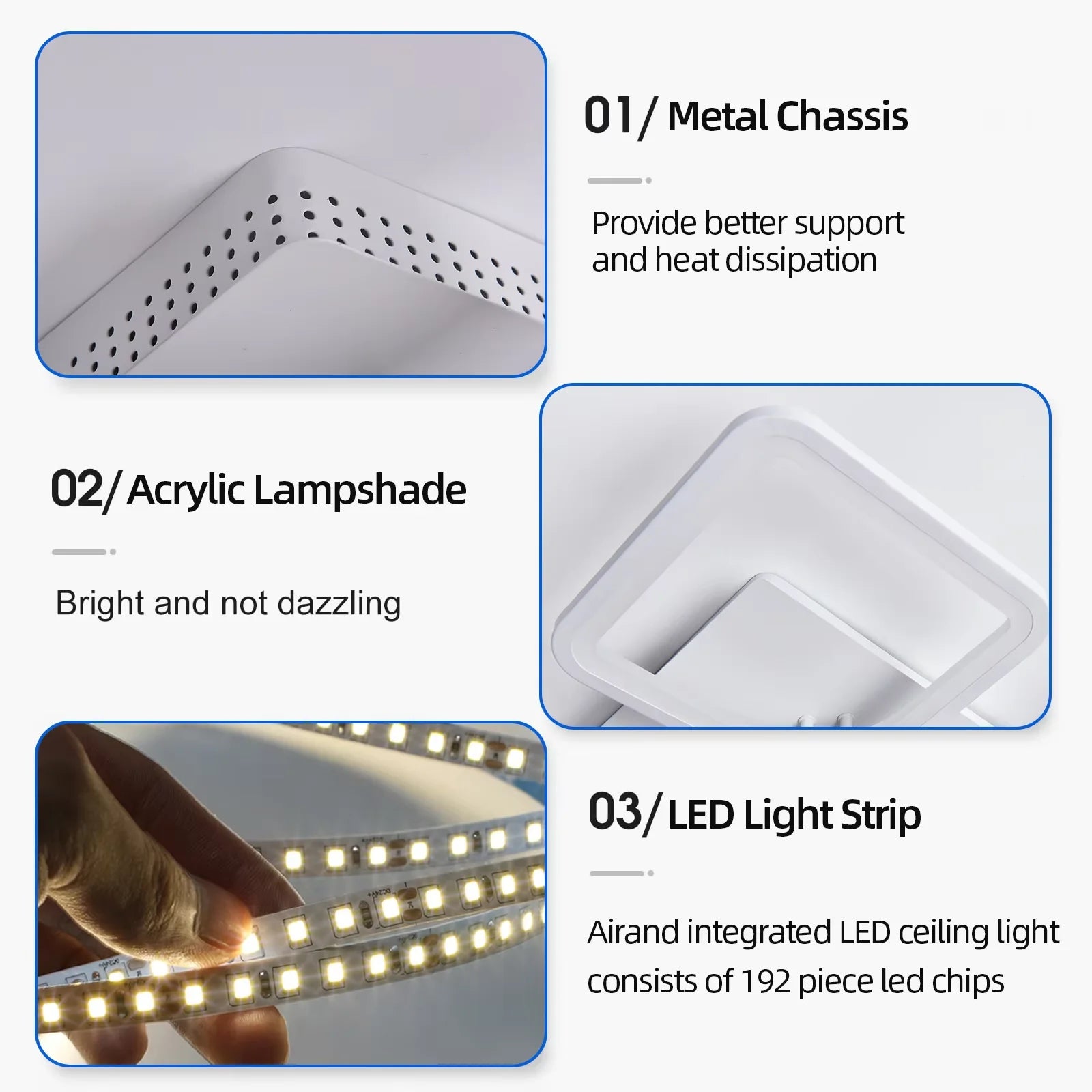 Slimme Vierkante LED Plafondlamp – Dimbare Minimalistische Plafondverlichting met Afstandsbediening & App
