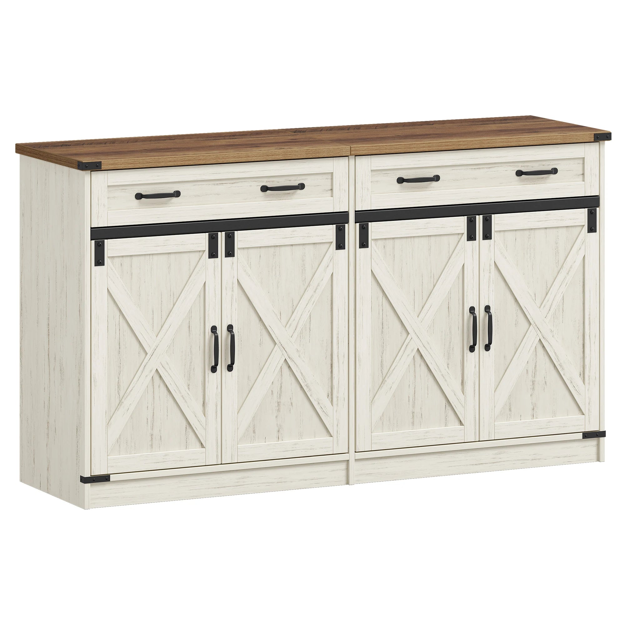 Ruime Keukenkast Sideboard met 1 Lade & 2 Deuren – Verstelbare Planken & Robuuste Opslagkast voor Woonkamer en Keuken
