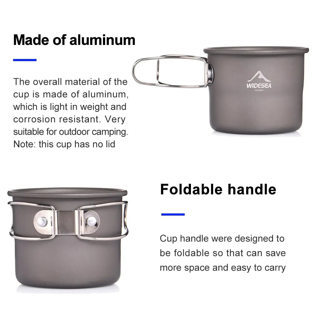 Aluminium Campingmok Outdoor Beker – Lichtgewicht Outdoor Beker Voor Wandelen & Kamperen