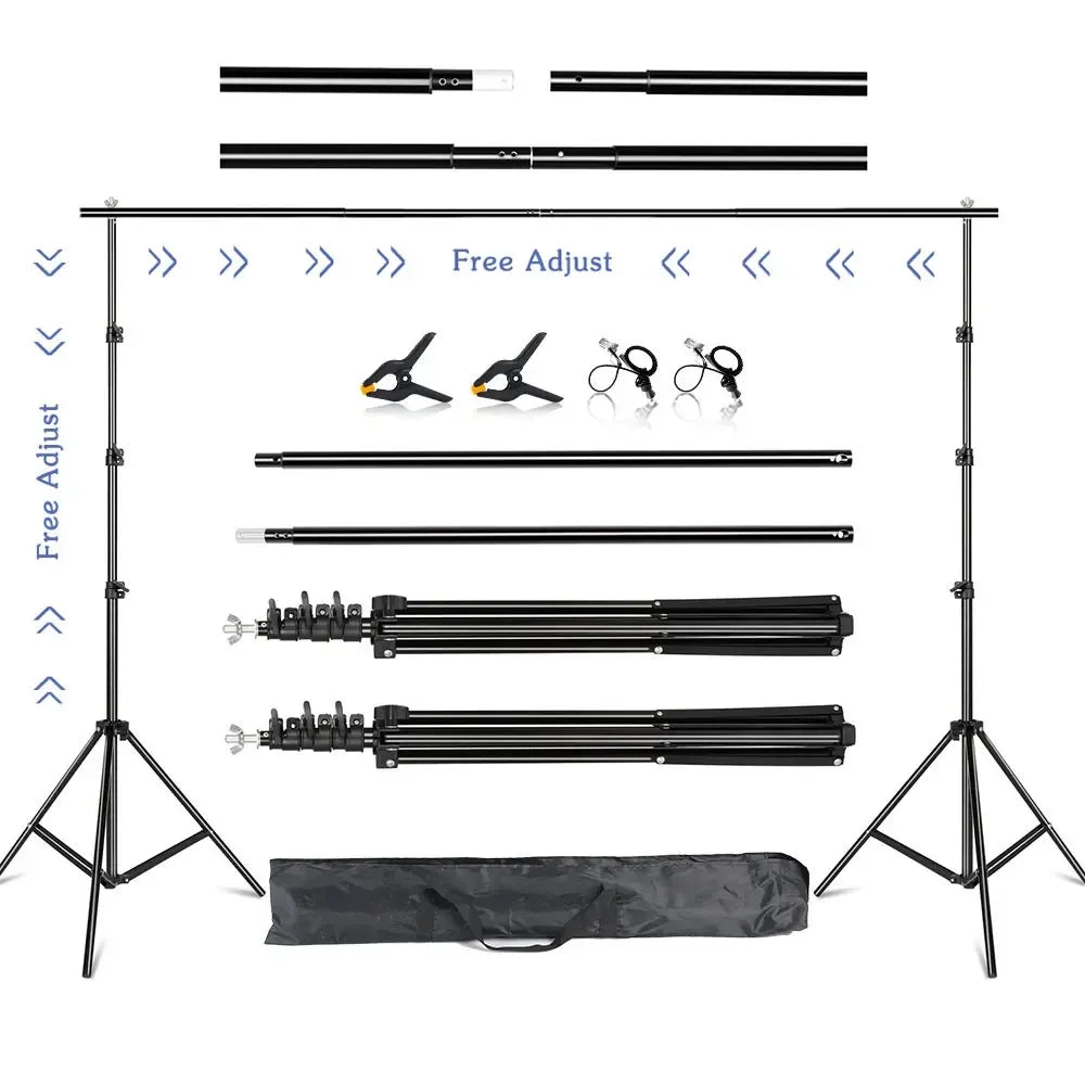 Verstelbare Achtergrond Steun Kit – Fotografie Statief Systeem met Draagtas – Professionele Fotostudio Achtergronden
