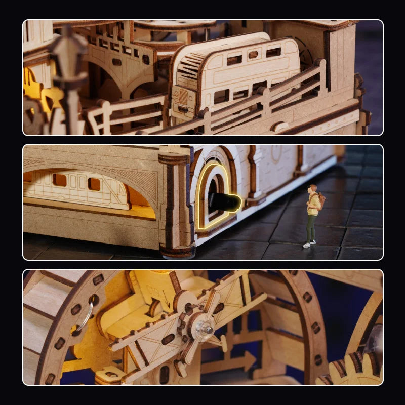 3D Houten Knikkerbaan Puzzel – Mechanische Marble Run Bouwset met Londen Thema – Interactieve STEM Puzzel voor Volwassenen en Tieners