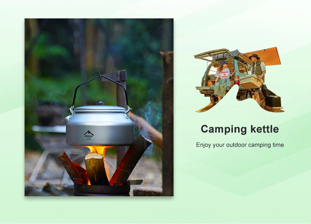 Draagbare Aluminium Camping Waterkoker 1L – Lichtgewicht Outdoor Ketel Voor Koken & Warme Dranken