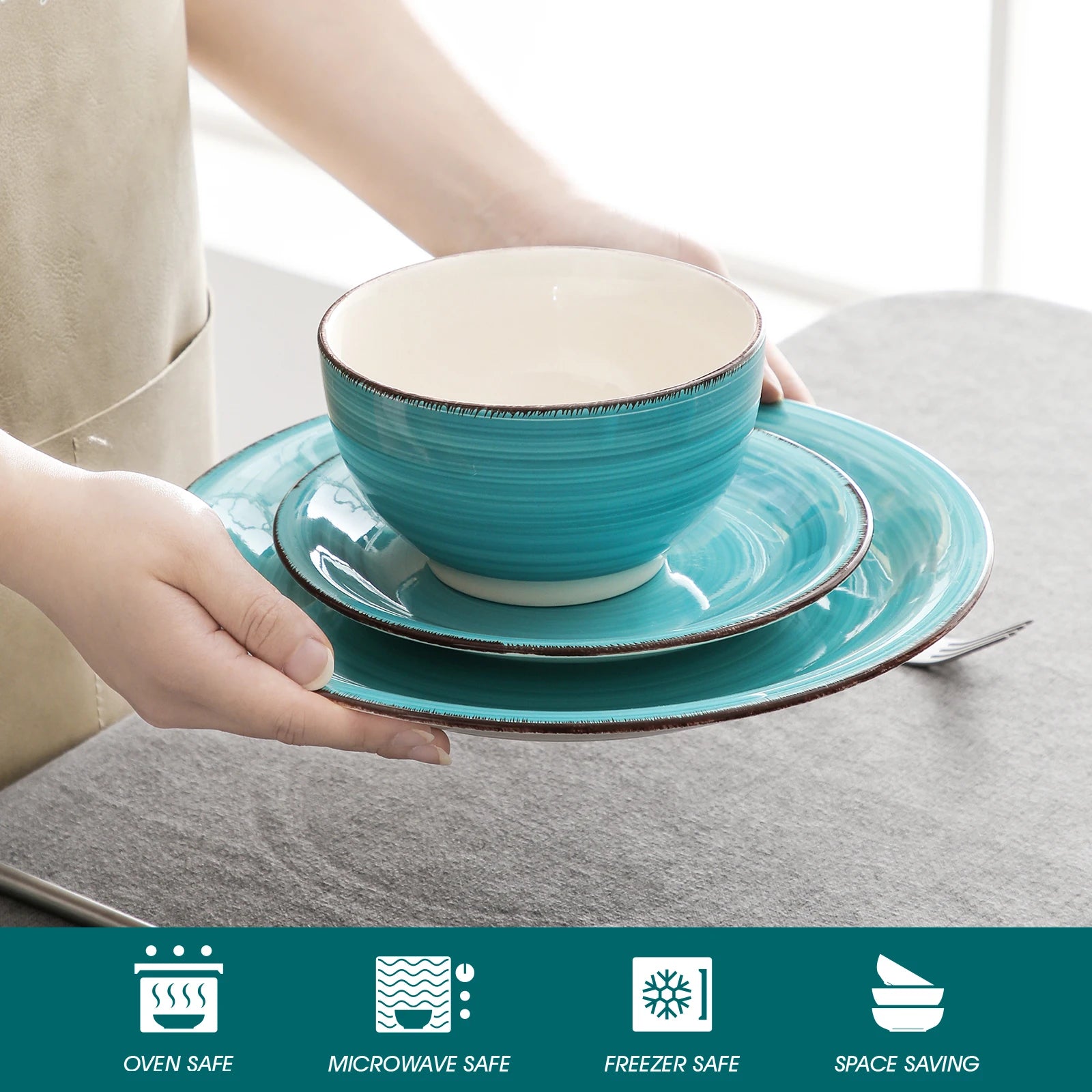 Servies Set 16-Delig – Porseleinen Borden, Kommen & Mokken – Modern en Duurzaam