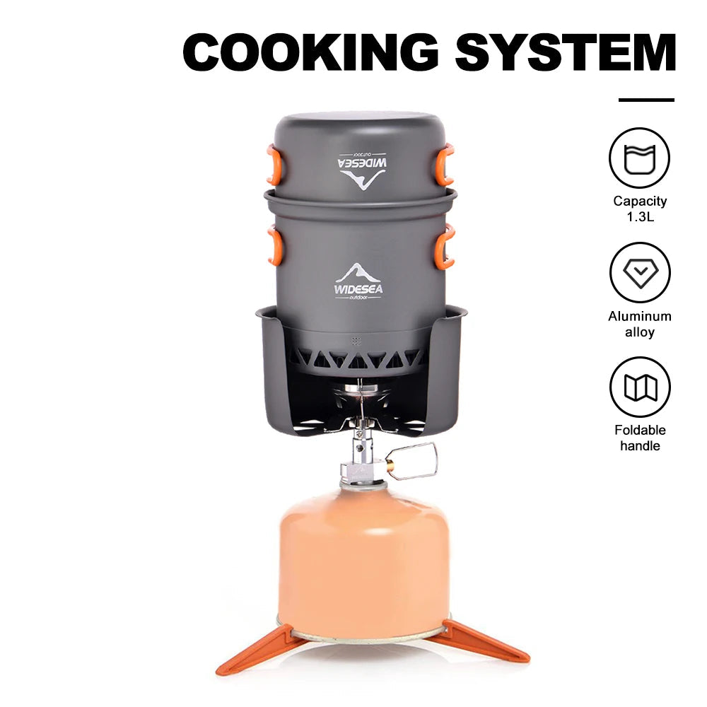 Outdoor Camping Kookset – Lichtgewicht Potten Set 1,3L & 2,3L voor Kamperen
