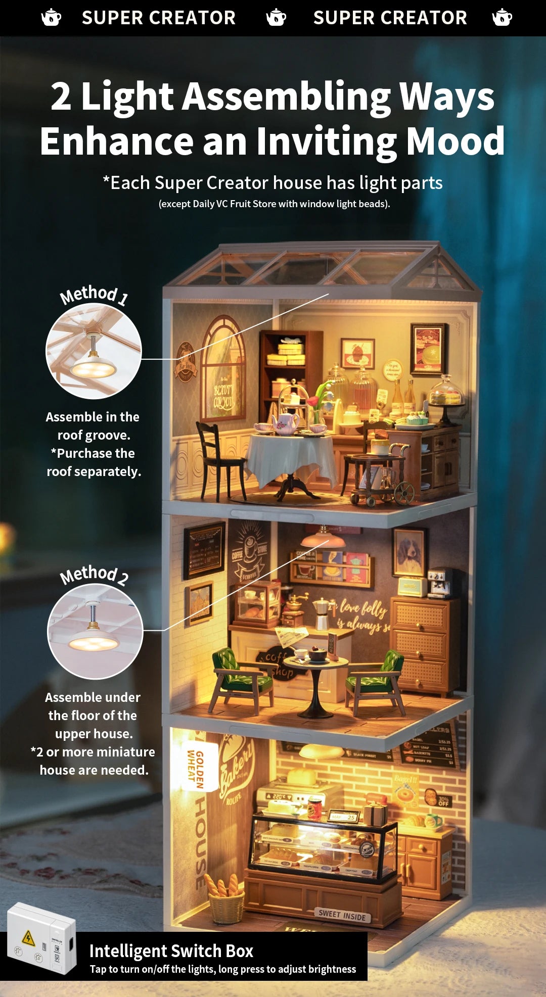 Miniatuur Poppenhuis Bouwset – Burgers Bar Thema – Creatieve DIY Bouwstenen voor Kinderen en Tieners