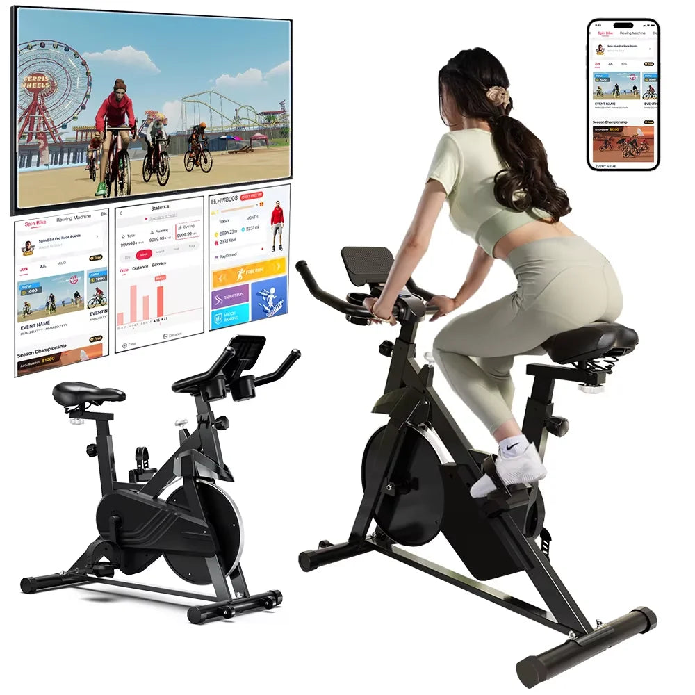 Magnetische Hometrainer met Tablethouder – Stille Indoor Fiets voor Thuis