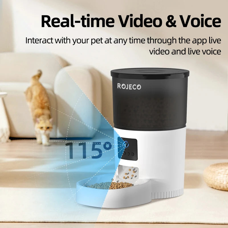 Automatische Kattenvoerautomaat met Camera en Stemfunctie – Slimme Voerdispenser voor Katten en Honden met App & Timer