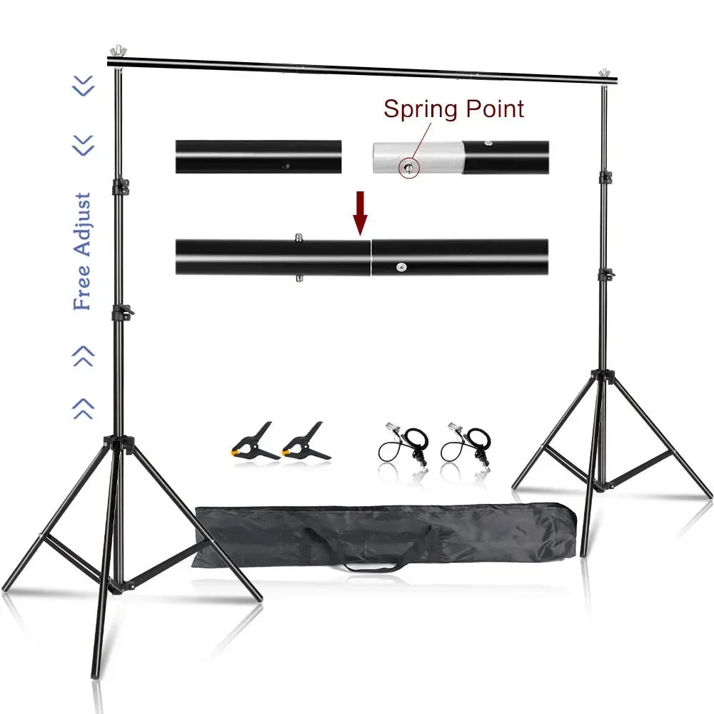 Verstelbare Achtergrond Steun Kit – Fotografie Statief Systeem met Draagtas – Professionele Fotostudio Achtergronden