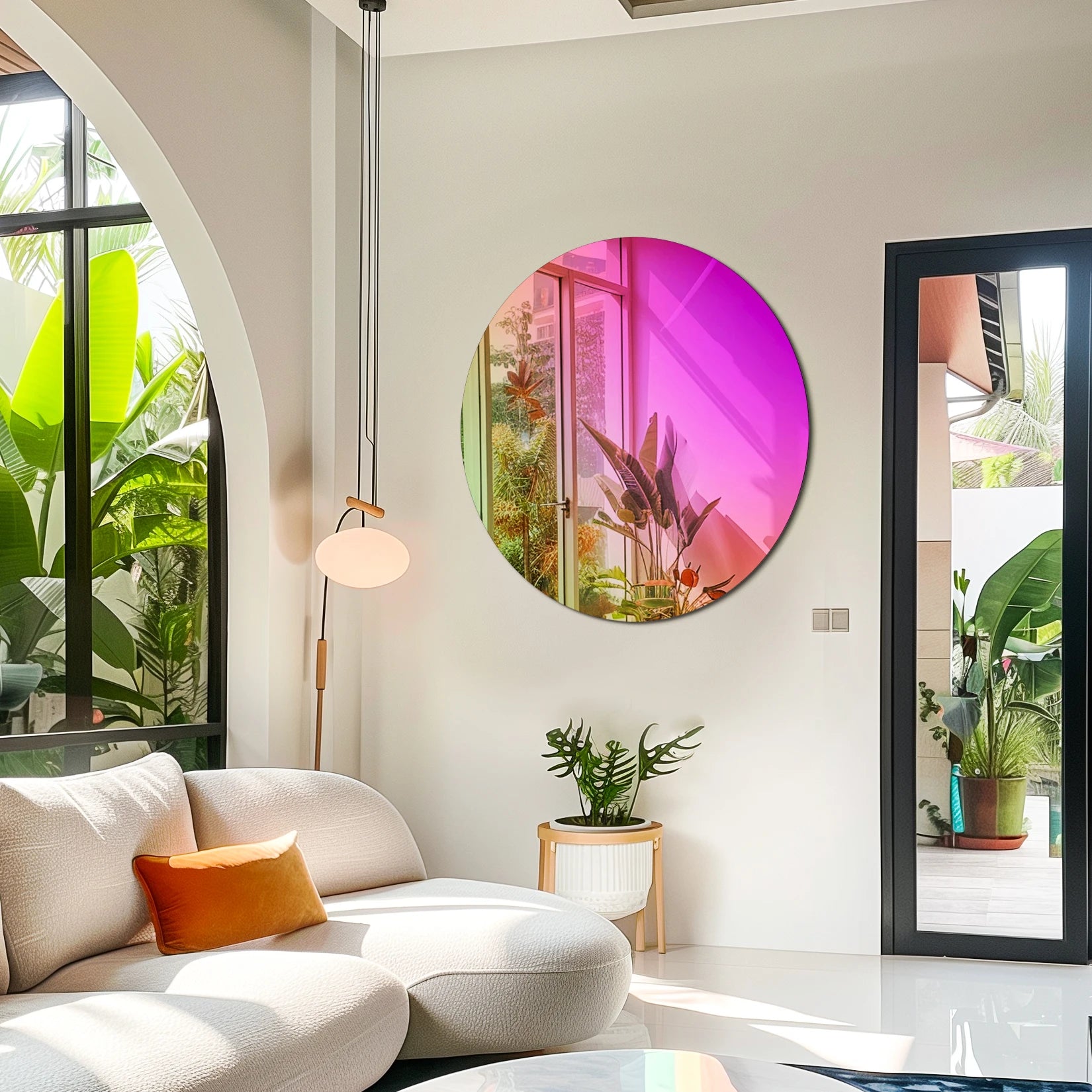 Iriserende Ronde Wandspiegel Regenboog Glas – Moderne Decoratieve Spiegel