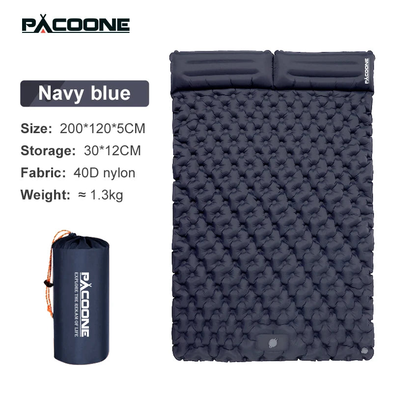 Opblaasbaar Camping Matras voor 2 Personen met Ingebouwde Pomp – Ultralicht, Compact & Waterdicht Slaapmatje voor Kamperen, Trekking & Festivals