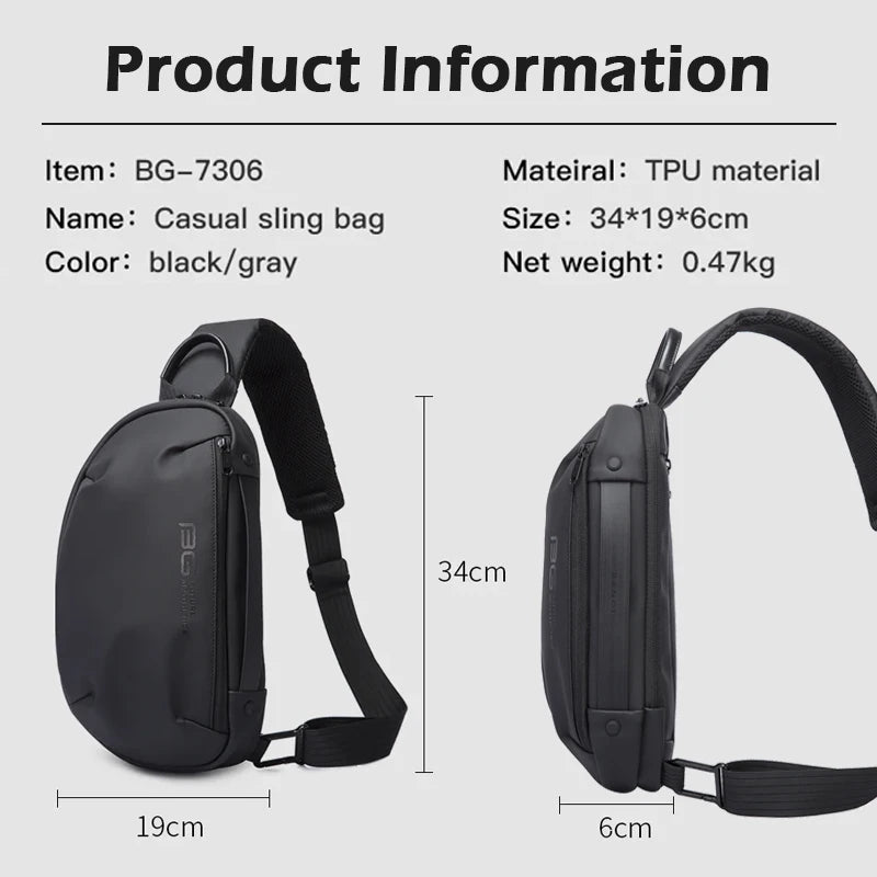 Waterdichte Multi‑Lagen Chest Bag Met USB‑Oplaadpoort – Sling Crossbody Tas Voor Heren & Dames