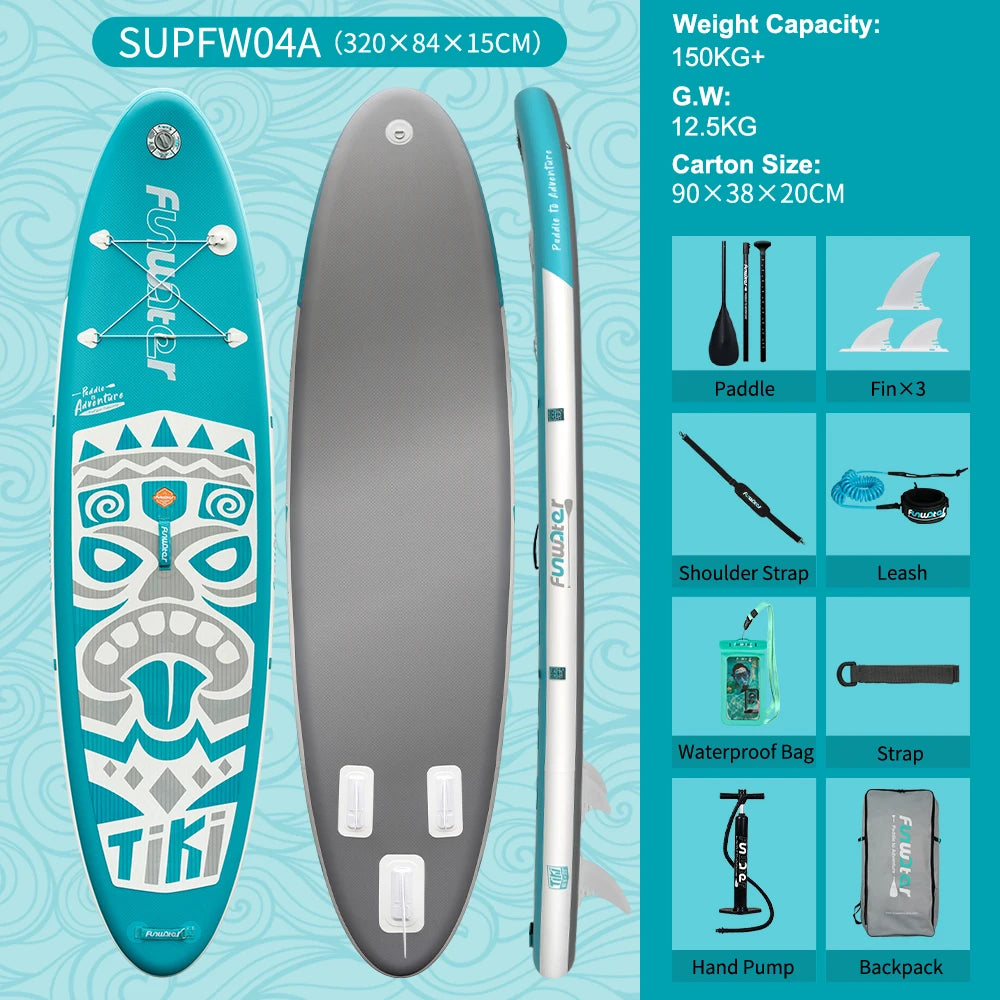 Opblaasbaar SUP Board – Stand Up Paddle Board 335 cm met Antislip Deck – Complete Set voor Beginners & Gevorderden