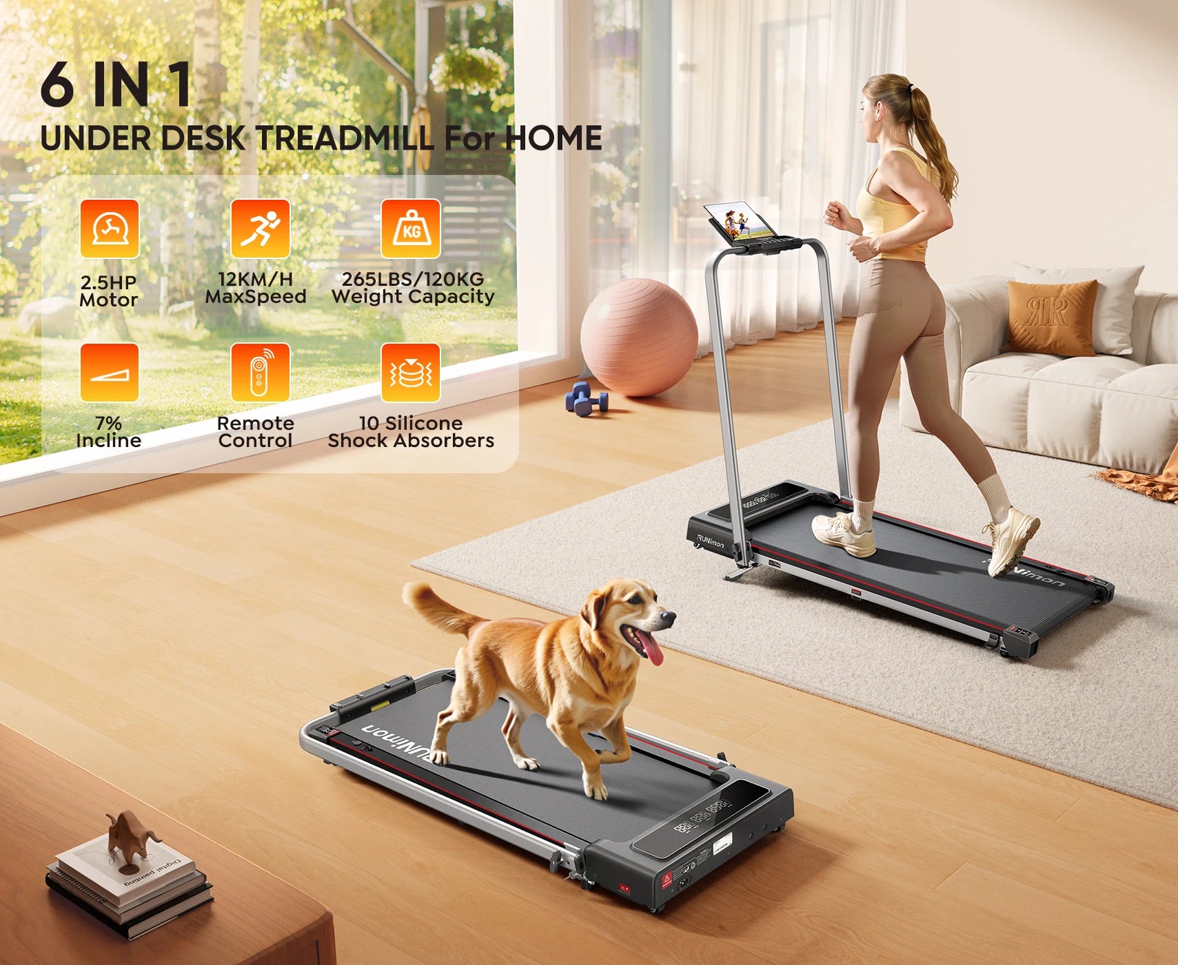 Opvouwbare Loopband voor Thuis – 4-in-1 12 km/u met Helling en App-Connect