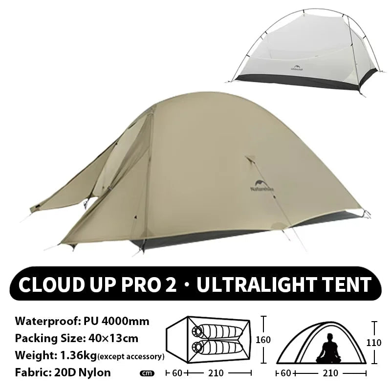 Ultralichte 1-Persoons Fietstent – Waterdichte Trekkingtent voor Backpacken en Kamperen