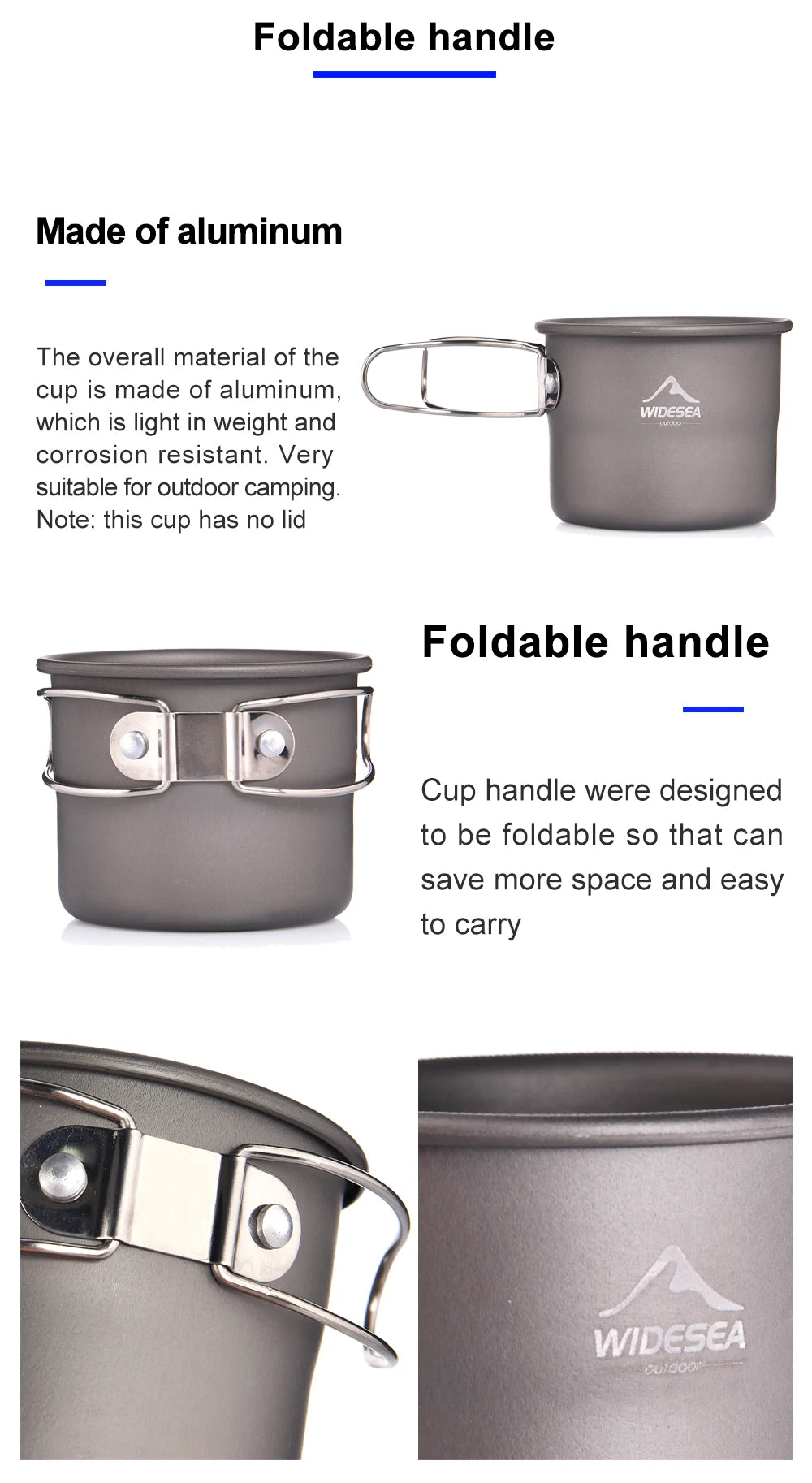 Aluminium Campingmok Outdoor Beker – Lichtgewicht Outdoor Beker Voor Wandelen & Kamperen