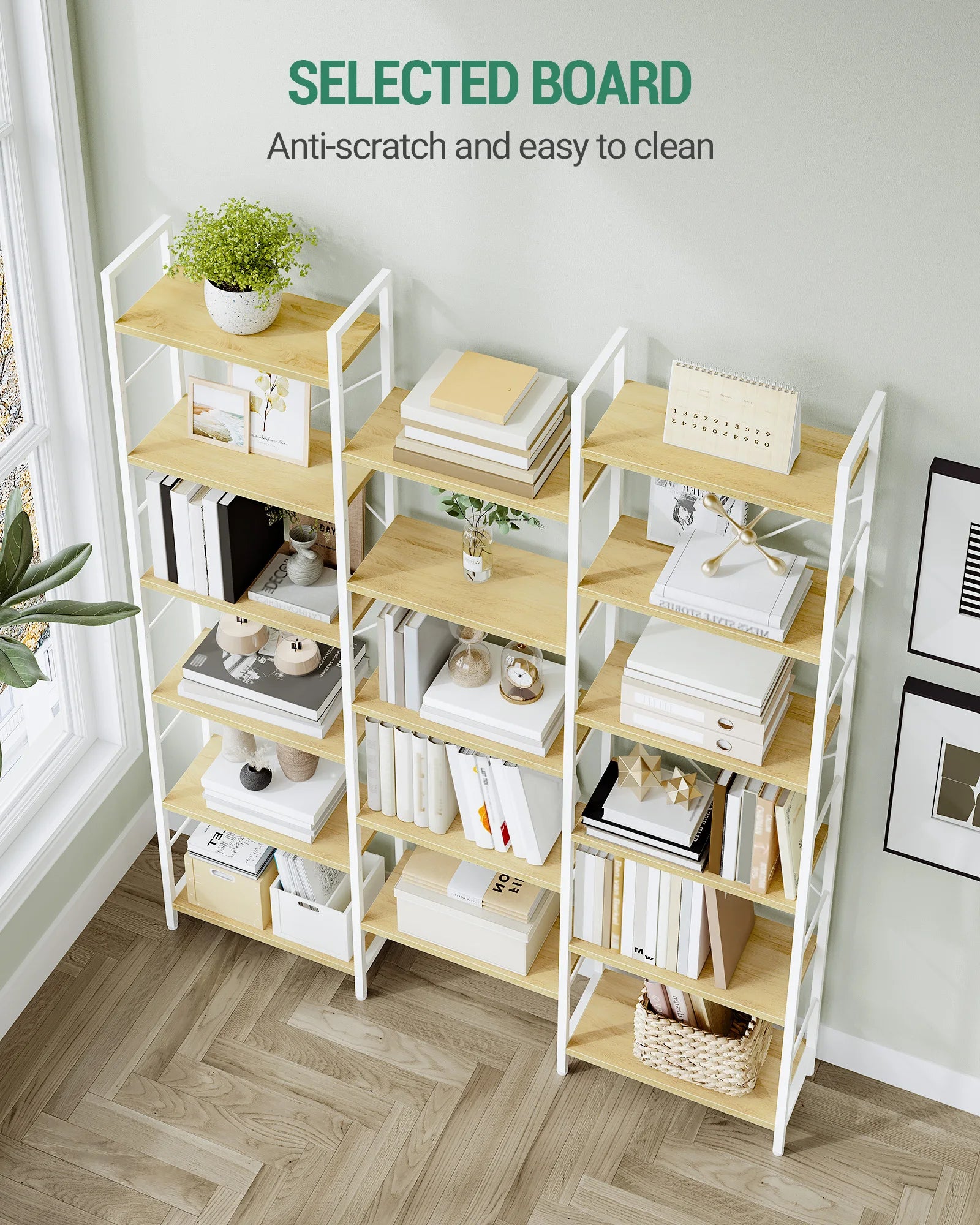 Boekenkast met 17 Verstelbare Planken – Open Opbergmeubel voor Woonkamer, Kantoor en Slaapkamer