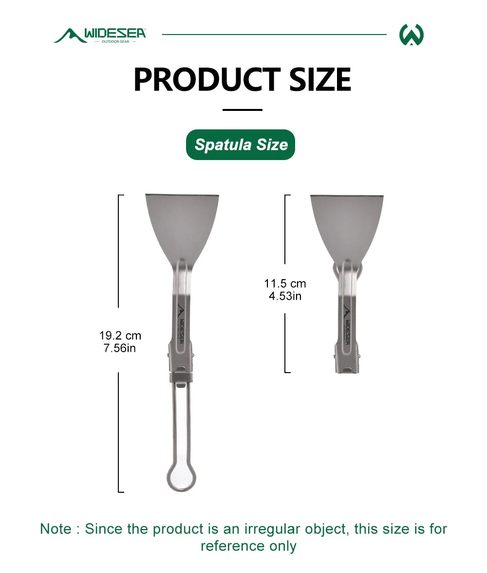 Titanium Opvouwbare Camping Keukenspatel – Lichtgewicht Outdoor Spatel Voor Picknick & Kamperen