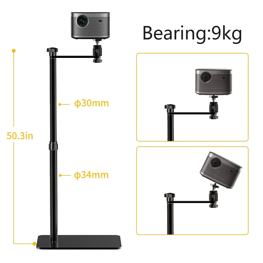 Verstelbaar Projector- en Laptopstatief 145 cm – Draagbaar Bureau- en Studio Statief voor Camera’s, Projectors en Verlichting