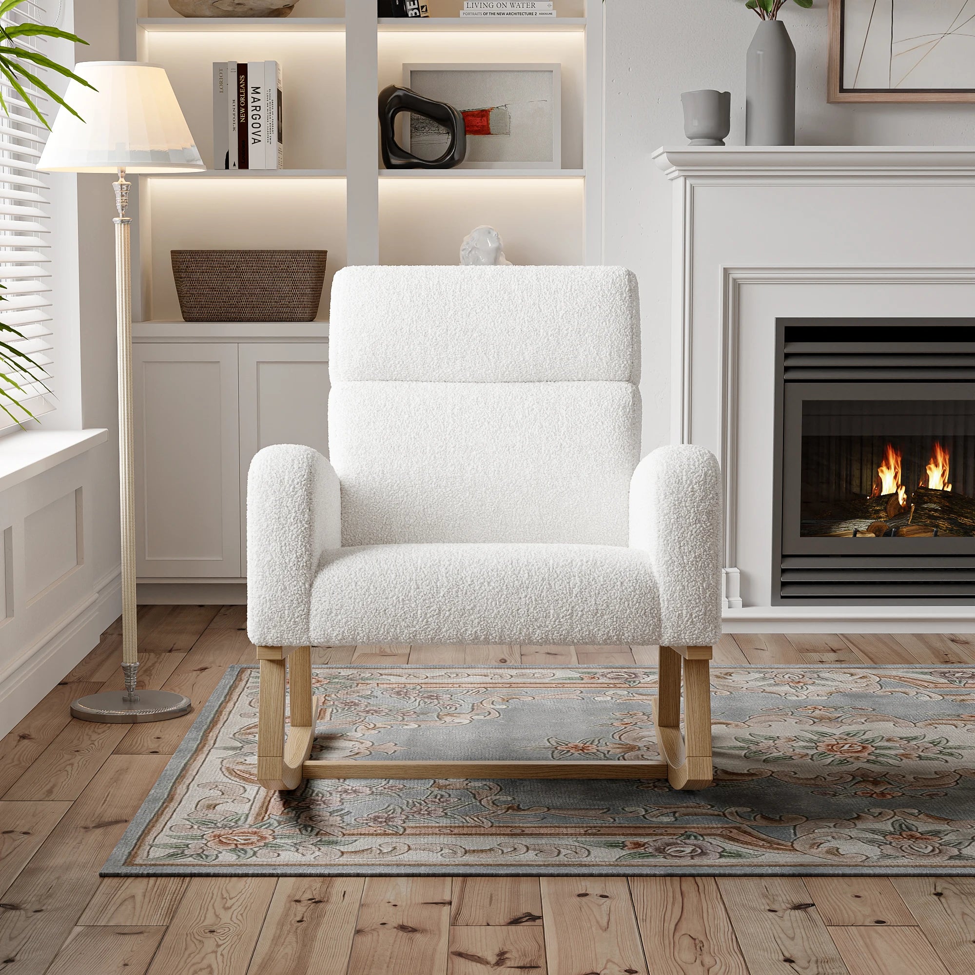 Fluwelen ergonomische schommelstoel – Luxe relaxstoel met comfortabele bekleding en stevig frame