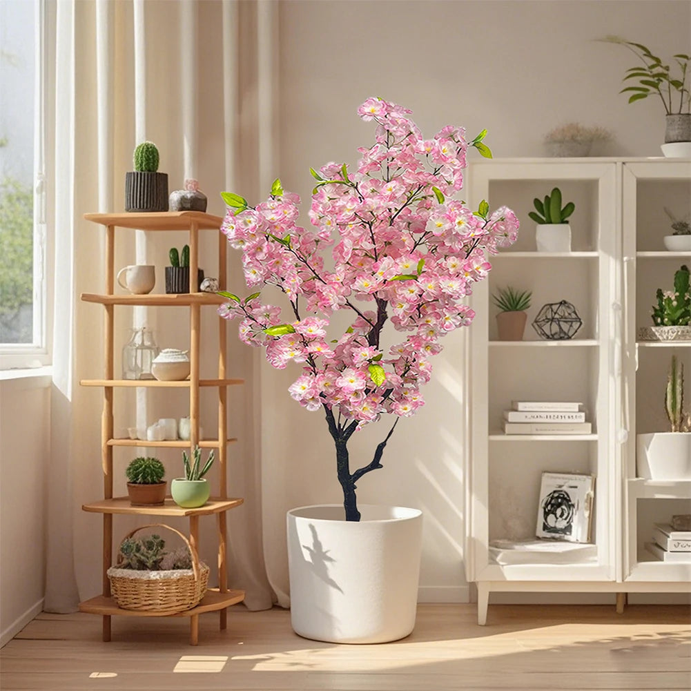 Kunstmatige Kersenbloesemboom 150 cm in Pot – Realistische Sakura Kunstboom voor Binnen, Woonkamer & Kantoor Decoratie